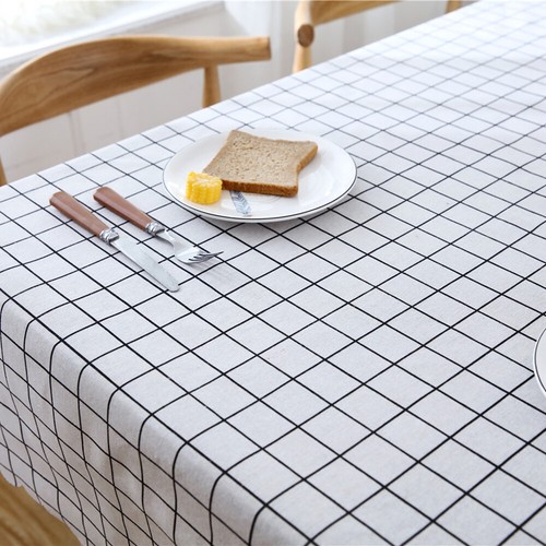Plaid Check Table Cloth Cotton Tartan Dining Table Oilcloth Protector Cover UK