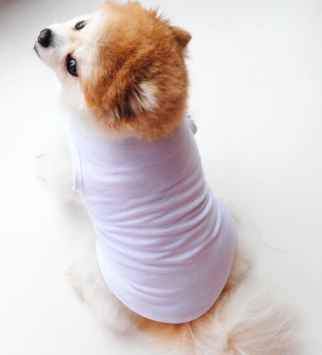 Plain Pet Dog Cat Spring Summer Clothes T-Shirt Puppy Cotton Vest Coat Costumes