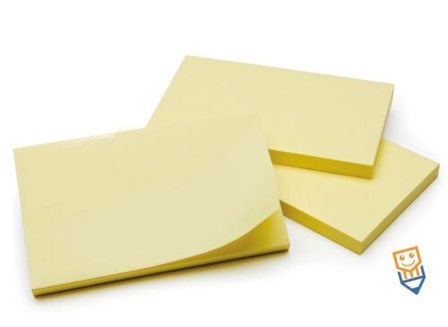 6 NOTE IT PADS Sticky YELLOW Removable POST NOTES 100 Sheets PP LARGE By OBuddy 