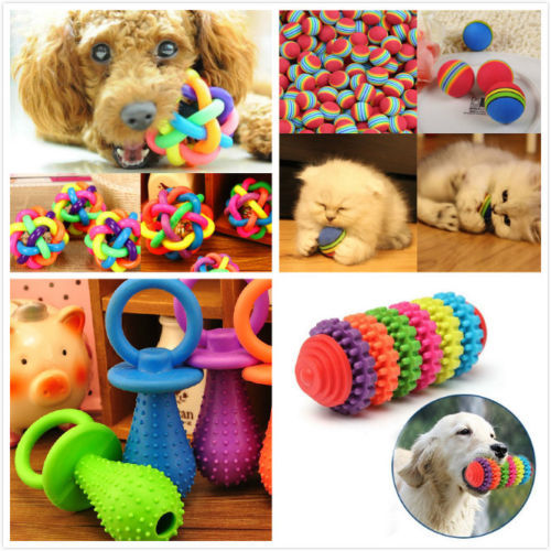 Durable Rubber Pet Dog Puppy Cat Dental Teething Healthy Teeth Gums Chew Toy Fun