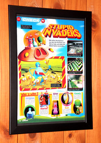 2001 Stupid Invaders Dreamcast Vintage Promo Small Poster / Ad Page Framed