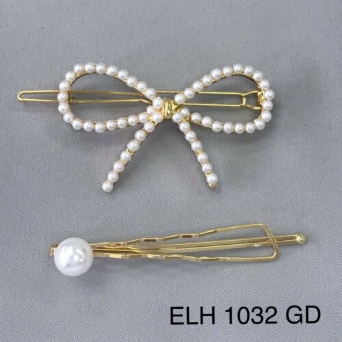 Details about  / Two Gold Finish Pearl Classic Metal Design Hairdress Accessories Pins Set