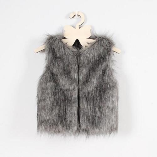 Baby Kids Girl Autumn Winter Faux Fur Waistcoat Thick Coat Warm Outwear Clothes