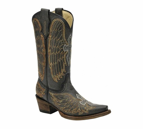 CORRAL Girl/'s A1029 Wing /& Cross Western Boot