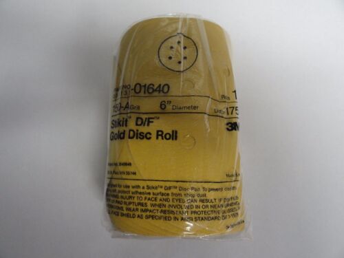 NEW 3M Stikit D//F Gold Disc Roll 01640 6 in P150A Grit 175 Discs Per Roll
