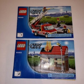 Lego City Fire Emergency Set #60003 w/ Manuals Minifigs Missing 1 Sticker No Box