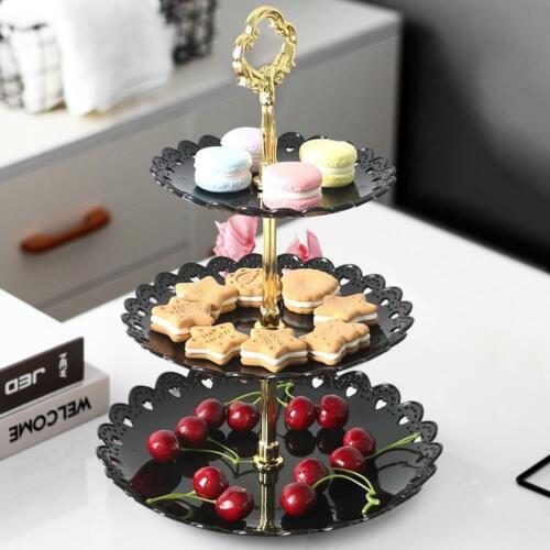 3-Layer Fruit Tray Dessert Stand Rack Cake Wedding Birthday Supply Display Plate 