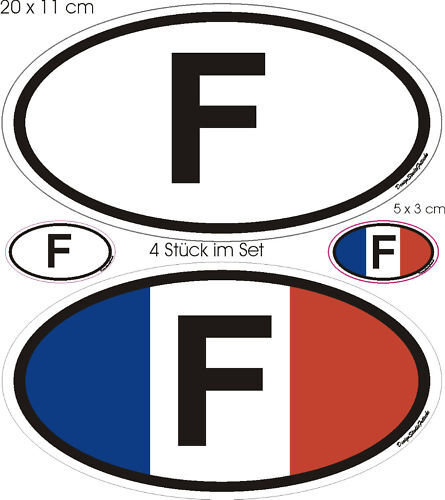 4 nationalités plaque FRANCE France Sticker Voiture SUV Caravane Camion Bus