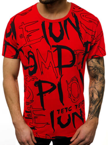 T-Shirt Kurzarm Mit Aufdruck Rundhals Casual Slim Fit Herren OZONEE 12353 MIX 