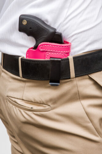 Details about  / PINK w//BLACK IWB Leather Gun Holster YOUR CHOICE:rh,lh-laser-slide-cant-belt-mag