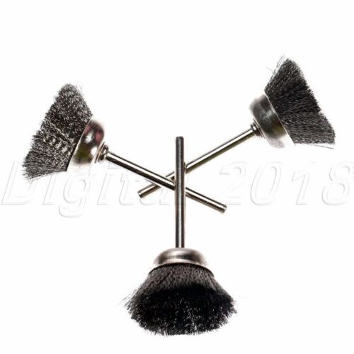 10pcs 25mm Steel Wire Bowl Cup Wheel Brush 1//8/" Shank Rotary Die Grinder Tool