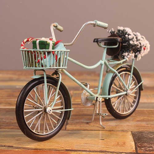 1:10 Alloy Bicycle Model Dollhouse Miniatures Furniture Garden Decor Blue