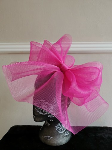 cerise hot pink fascinator millinery burlesque headband wedding hat hair piece