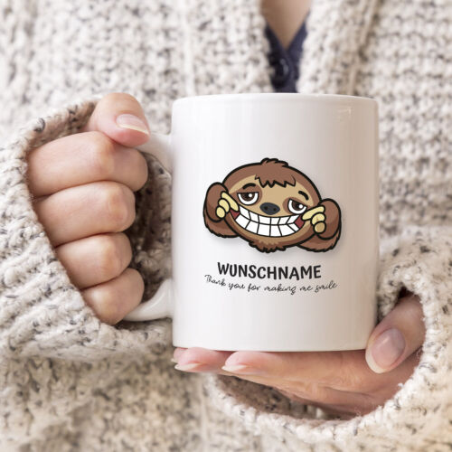 Tasse personalisiert mit Name Motivtasse Affe mit Wunschnamen bedrucken Geschenk