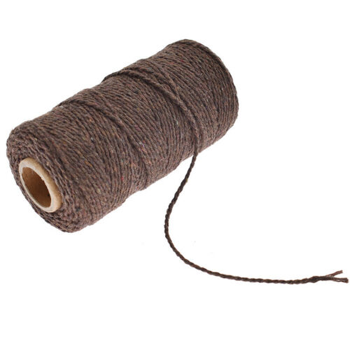100Yard Macrame Rope Black/Pink Cotton Twisted Cord Hand Craft String DIY Supply 