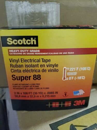 3M Scotch Super 88 Heavy-Duty Grade Electrical Tape Black x 36 yds 2 in 
