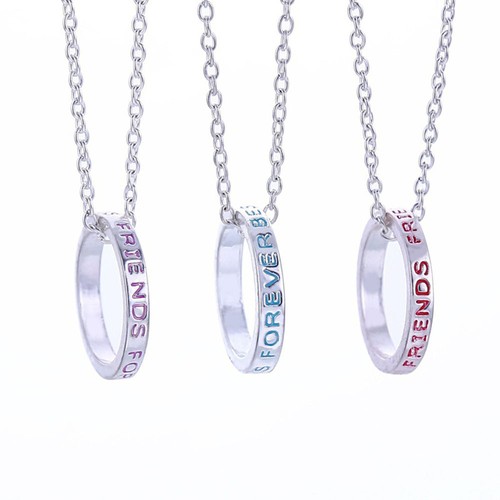 Circle Rings Pendant 3 Pcs//set Best Friends Forever Necklace Link Chain