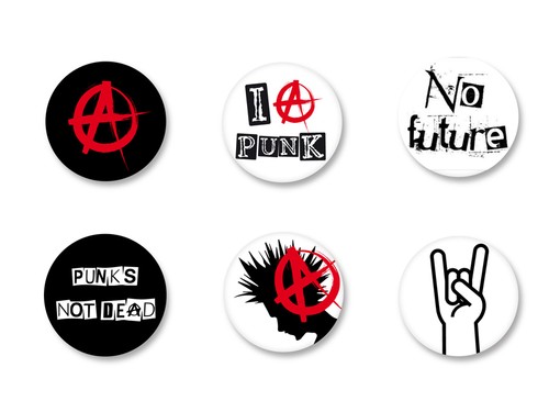 Lot Pack Badge Button Ø38mm Symbole Culture Punk Rock Anarchie Anarchy