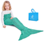 A AM SeaBlue Gifts for Girls Mermaid Tail Blanket for Kids Crochet Snuggle Best