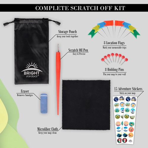 USA Scratch Travel Map Scratch Off Map United States US LandmarksAdventures