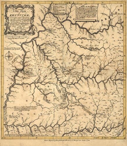 Map of Kentucky c1784 24x24