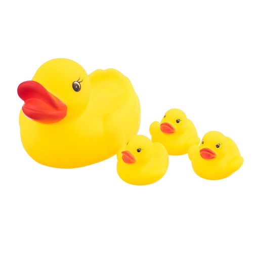 Baby Shower Bathtime Squeaky Bath Toys Rubber Ducks Family Yellow Pack of 4