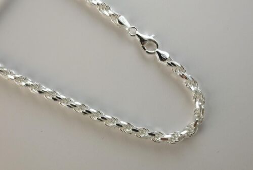 Necklace ITALY 24 inch D//C Rope Chain Pure 925 Sterling Silver 1.5mm up to 6mm