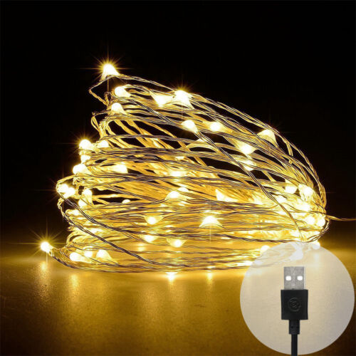 200 LED Micro Copper Wire String Fairy Lights Xmas Party Light Decor USB Plug In 
