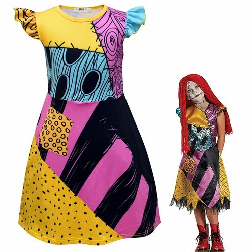 The Nightmare Before Christmas Sally Cosplay Dress Witch Ghost Costume Halloween