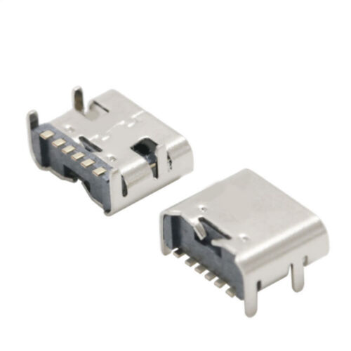 10PCS USB 3.1 Tipo C 6Pin Hembra Conector Hembra Smt para el diseño de la placa de circuito impreso Hazlo tú mismo Adaptador
