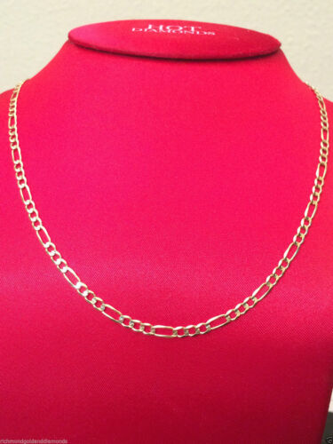 Italian Made Real 14k Yellow Gold Solid Figaro Chain Necklace 4MM 18" 18 inch 