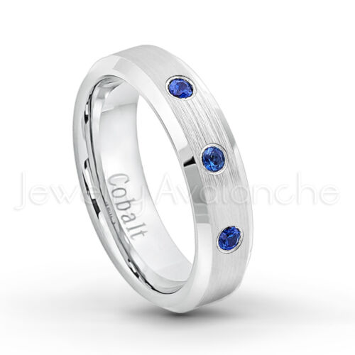 Beveled Edge Comfort Fit Cobalt Ring CT290 0.05ct Blue Sapphire Solitaire Ring 
