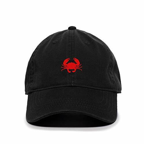 Red Crab Baseball Cap Embroidered Cotton Adjustable Dad Hat