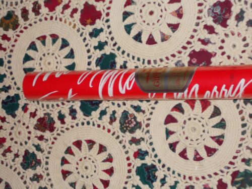 Details about  / VTG MERRY CHRISTMAS WRAPPING PAPER ROLL HALLMARK NOS MIP 30/" X 96/" ON RED