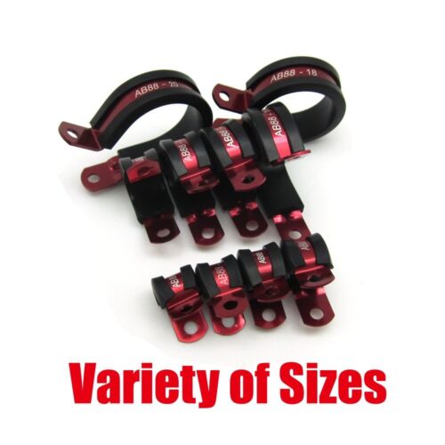 Hose Line 2x Rubber Insulated Cushioned Alloy P-Clamp ID 28.5mm 9//8/" For Fuel