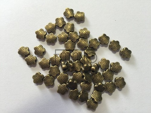 50 estrella flor entre perlas 7 mm Daisy spacer bronce metal perlas Ángel k132
