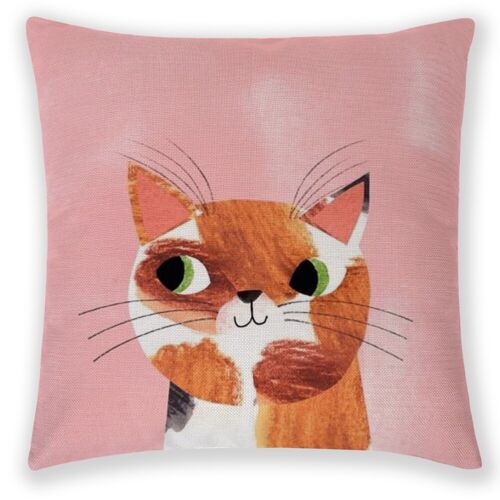 Cute Cat Animal Linen Pillow Case Sofa Waist Throw Cushion Cover Decor Car Home