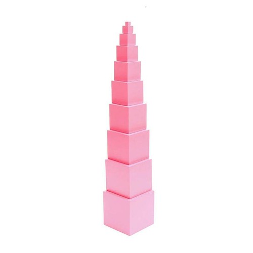 Pink Tower Montessori Sensorial Preschool Educational Learning Toys For Kids