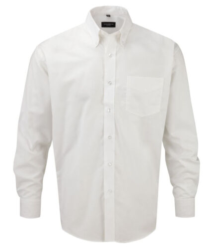 Long Sleeve Easy Care Oxford Shirt Russell Collection Various Colours /& Size
