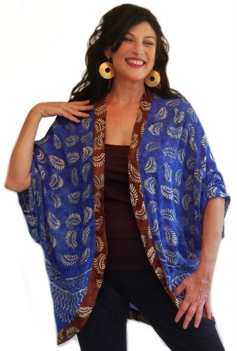 pick color jacket shrug long curved hem batik boho M L XL 1X 2X 3X 4X 5X 6X OS