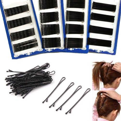 NEW120Pc invisible Hair Clips Flat Top Bobby Pins Grips Salon Barrette Black