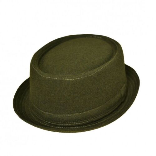 Unisex Mens Ladies Pork Pie Wool Blend Porkpie Trilby Hat With Band