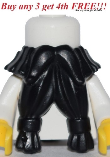 ☀️Lego Minifig Hair Male Long Black BEARD Tied with Hair in Back Dwarf Elf