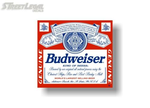 Huge Budweiser Label Decal Sticker 22/"x20/" great for Beer Fridge or Toolbox