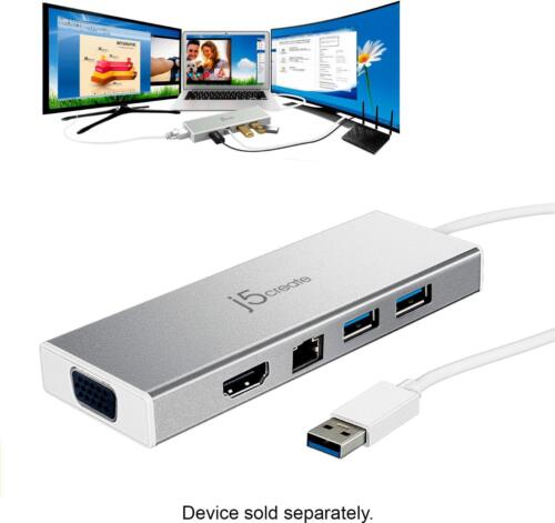 silver j5create USB 3.0 Mini Docking Station