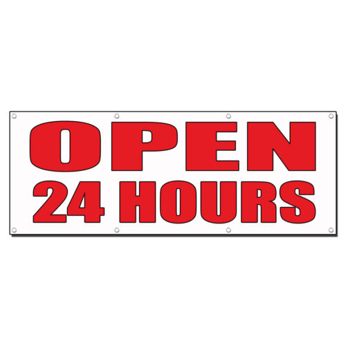OPEN 24 HOURS Auto Body Shop Car Repair Banner Sign 4 ft x 2 ft /w 4 Grommets 