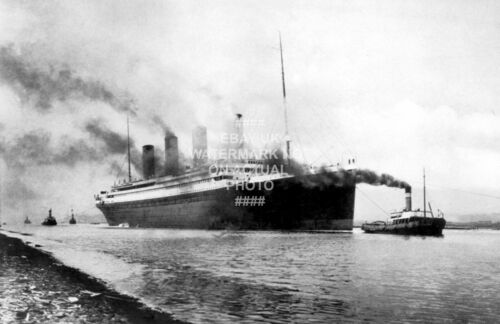 1912 HMS TITANIC LEAVES BELFAST TRIALS PHOTO CHOOSE PRINT SIZE WHITE STAR LINE