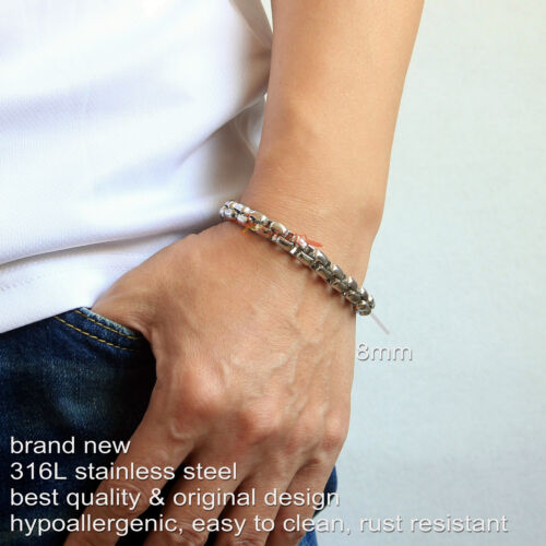 Details about  / Mens Women Square Rolo Chain Bracelet Necklace Stainless Steel Highly Polish 8mm
