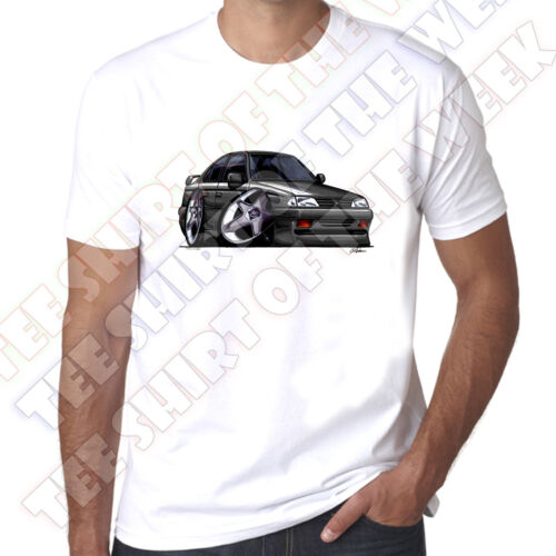 WickedArtz Cartoon Car Black PUG 405  Mens 100% Cotton White T-Shirt 
