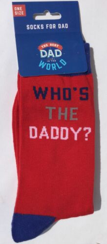 Mens Red Socks with Who/'s the Daddy detail Ideal for Father/'s Day